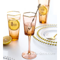 Nordic Hexagonal Hammer Stripe Gold-Rimmed Wine Glass